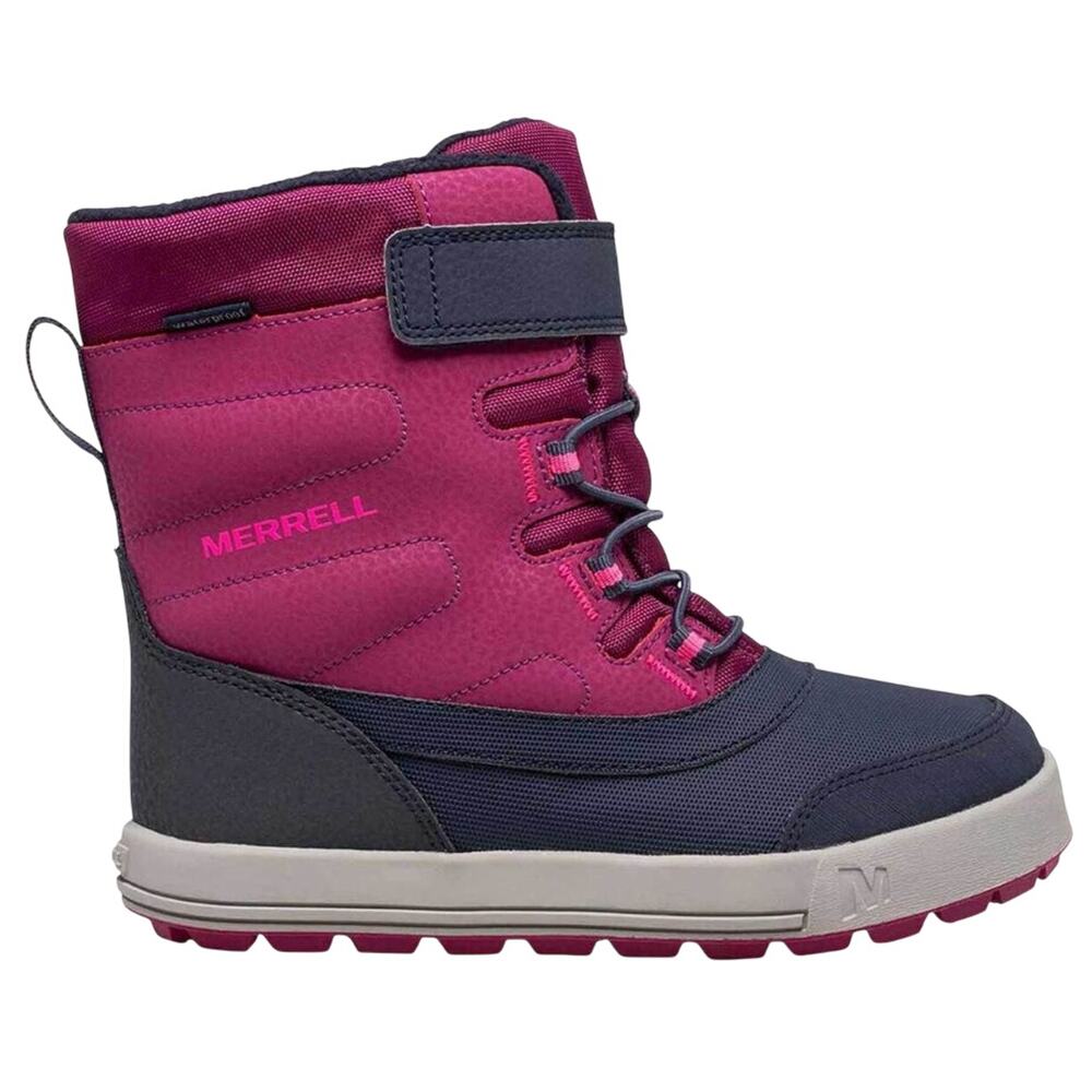 Merrell Big Kids Snow Storm Winter Boots Size 7 Pink Berry Navy Waterproof NIB